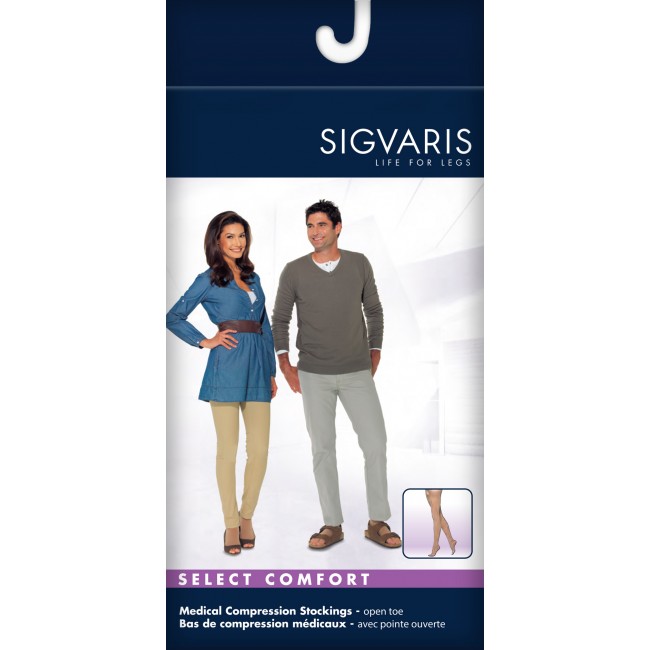 930 White Anti-Embolism Stockings Open Toe Calf & Thigh High with Grip Top  Men & Women by Sigvaris