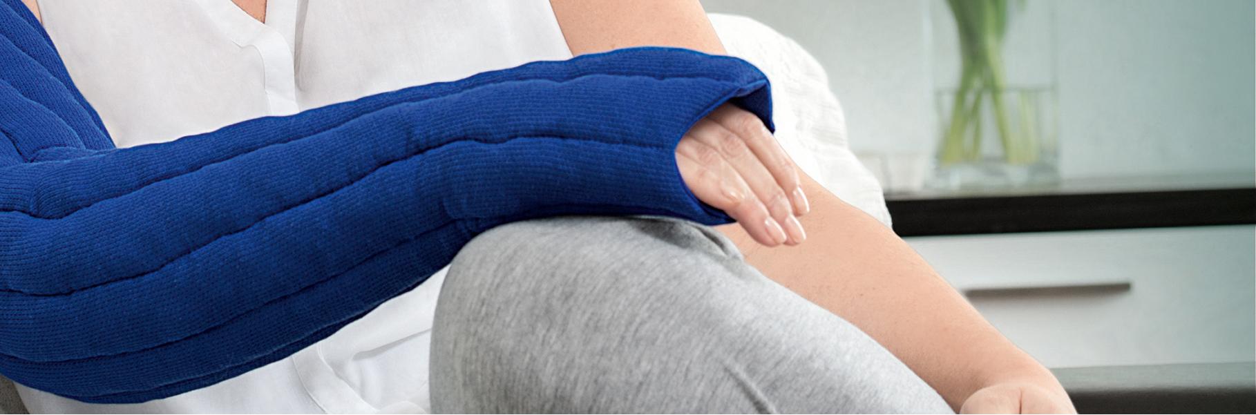 Woman's arm wearing compression sleeve
